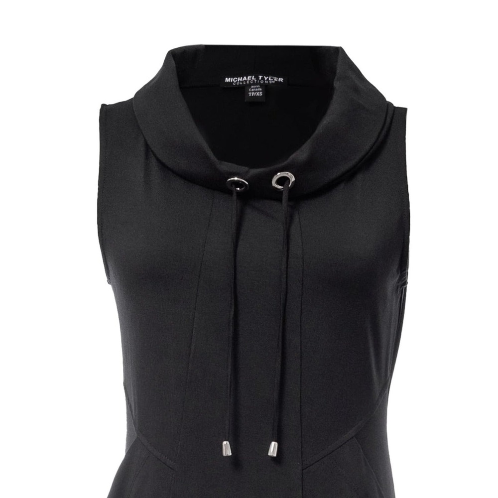 Women's Sleeveless Long Black Dress Size S Cowl Neck Size Slit NWT - Picture 3 of 7